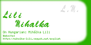 lili mihalka business card